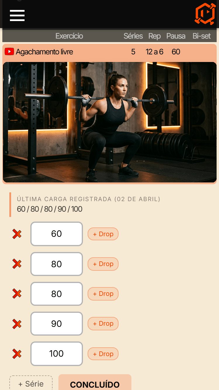 Execução de treino